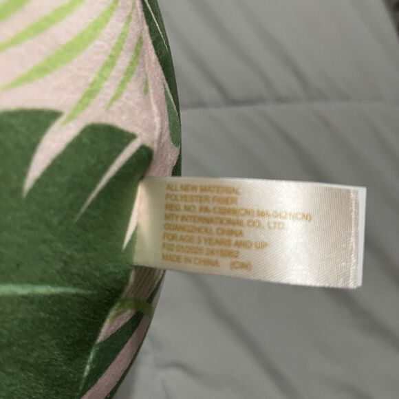 MTY International Light Pink Green Floral Tropical 14" Sitting Plush Duck Toy - Picture 6 of 7